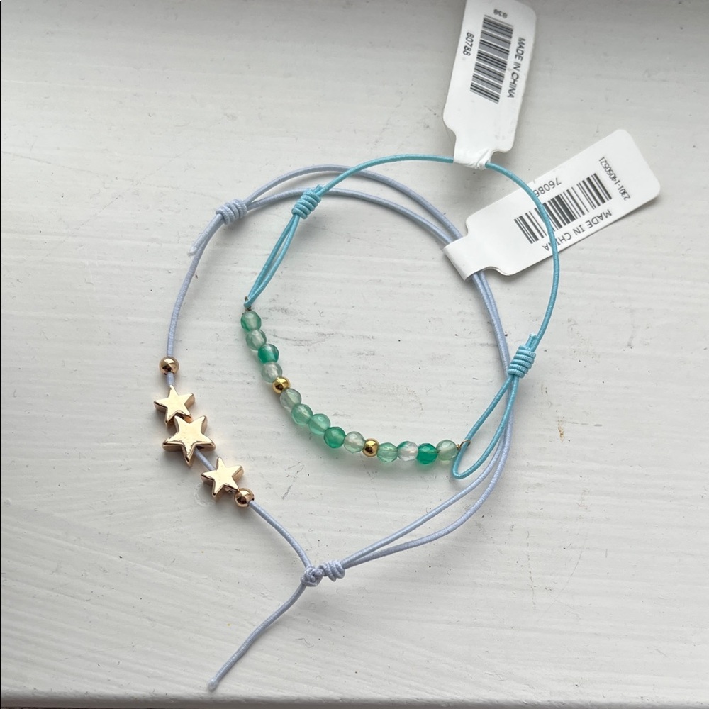Star Charm Kids Bracelet Set - Blue and Gold